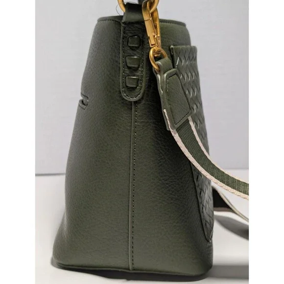 Style & Co Mini Woven Bucket Bag Womens Crossbody Purse Green New With Tags - Picture 8 of 16